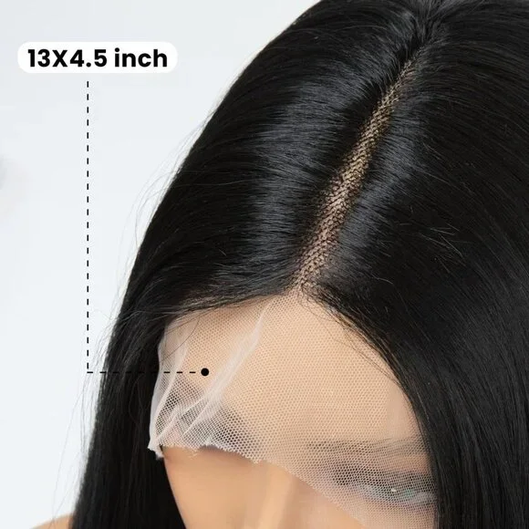 Long Straight Black Lace Front Wigs